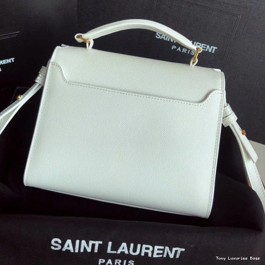 Tony Luxuries BAG MINI IN GRAIN TOP LEATHER YSL CASSANDRA EMBOSSED DE POUDRE HANDLE 0807